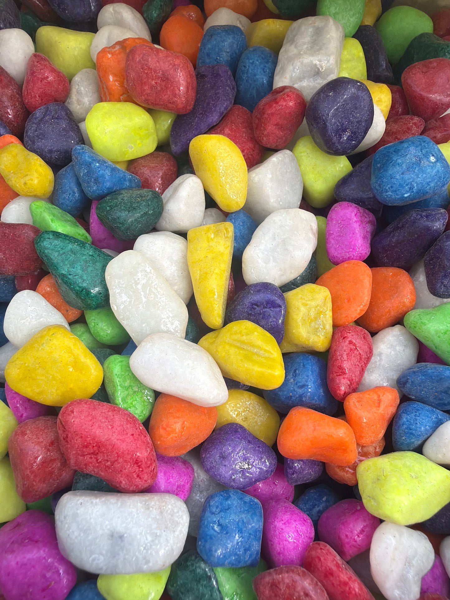 Painted mix colour pebbles