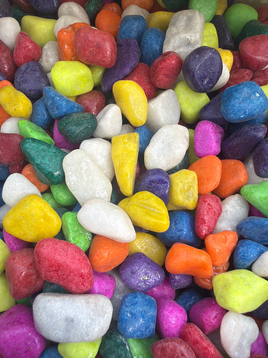 Painted mix colour pebbles